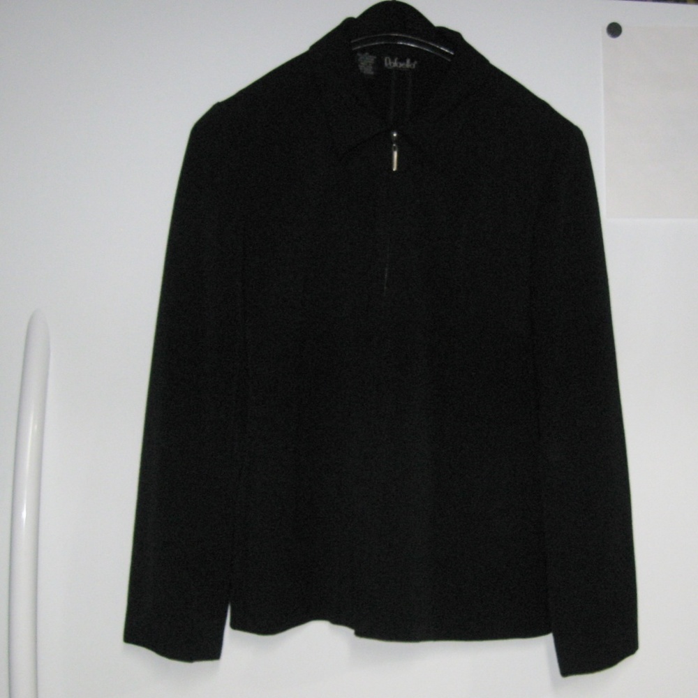Vtg Rafaella Classic Black Zip Front Jacket Sz 6